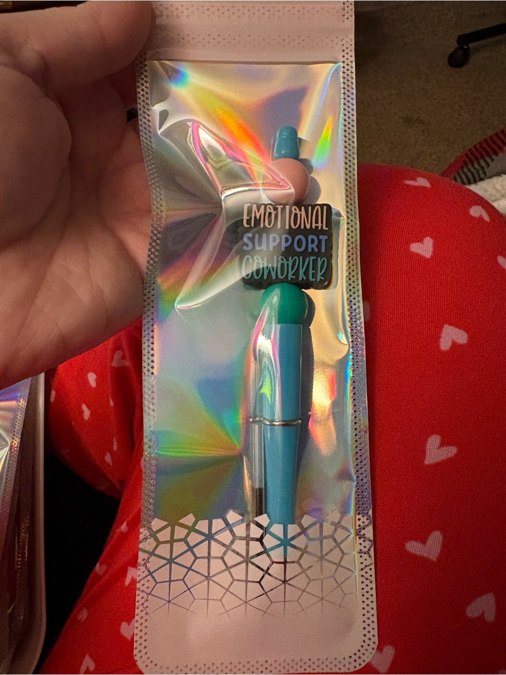 Emotional Support Coworker Teal Ballpoint Pen - Novelty Office Gift